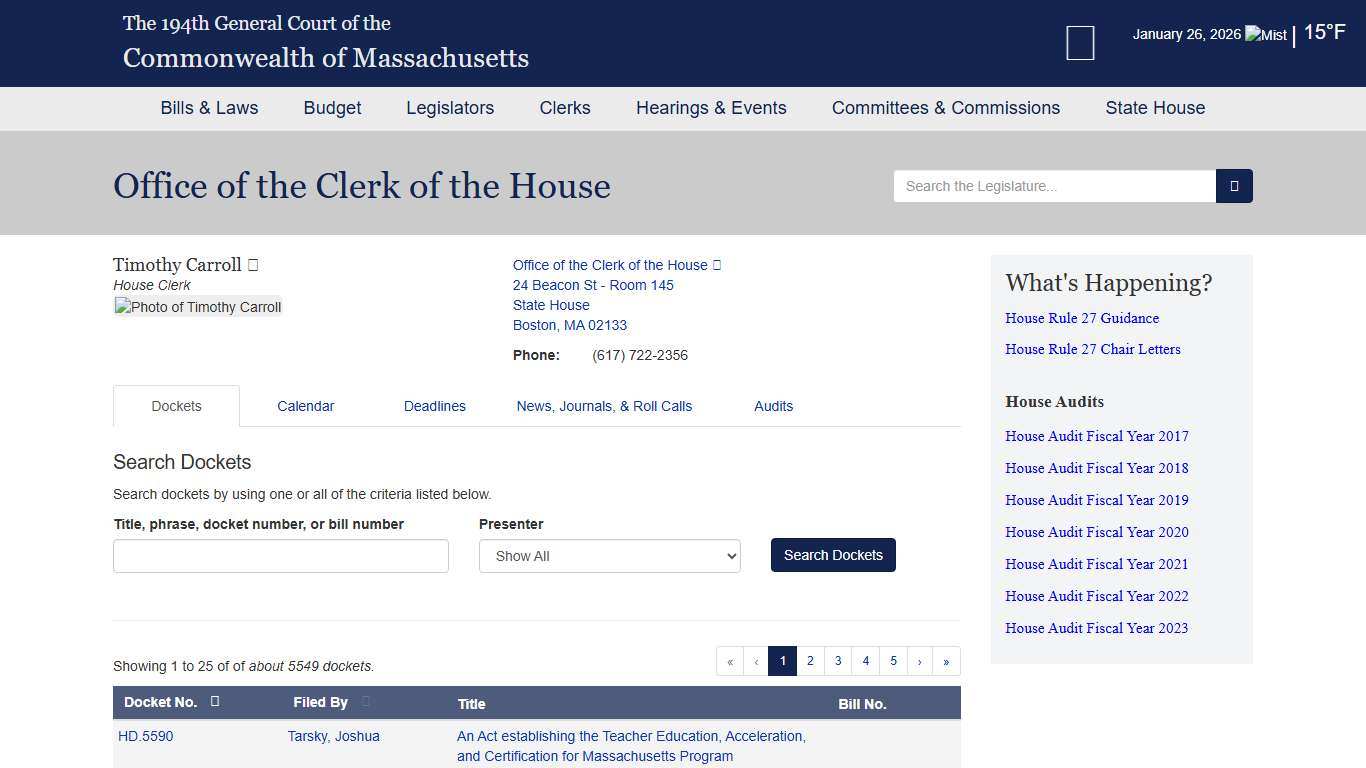 Office of the Clerk of the House